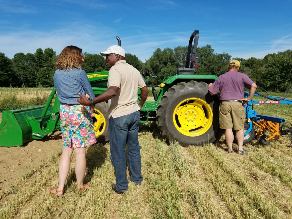 NSAC staff and members on a farm tour at Roger's Farm in Orono, Maine. Photo credit: Reana Kovalcik, NSAC.